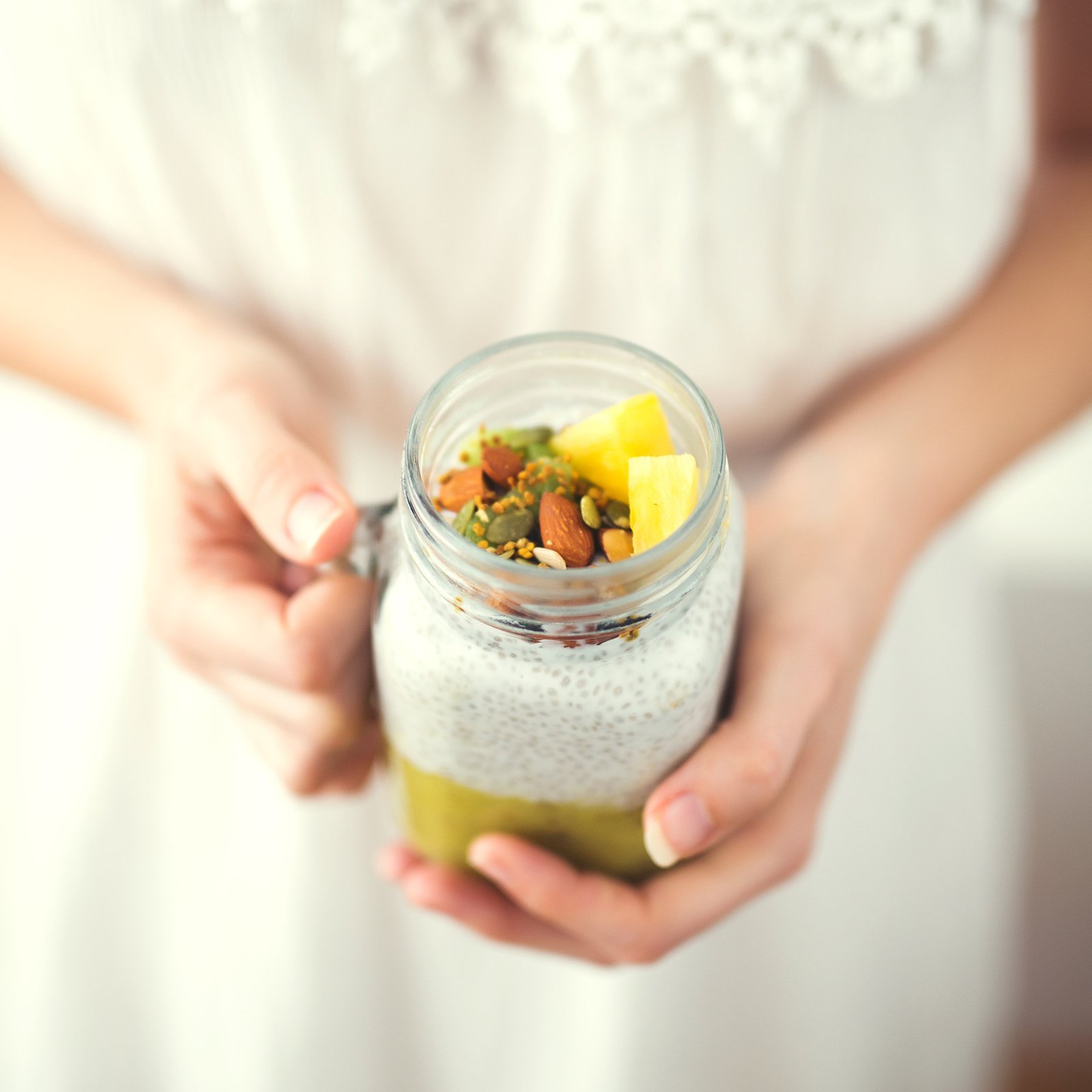Kiwi, Pineapple and Coconut Tropical Chia Pudding