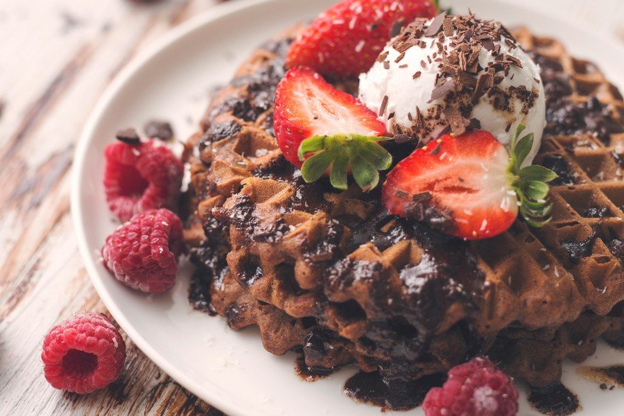 Vegan Chocolate Buckwheat Waffles