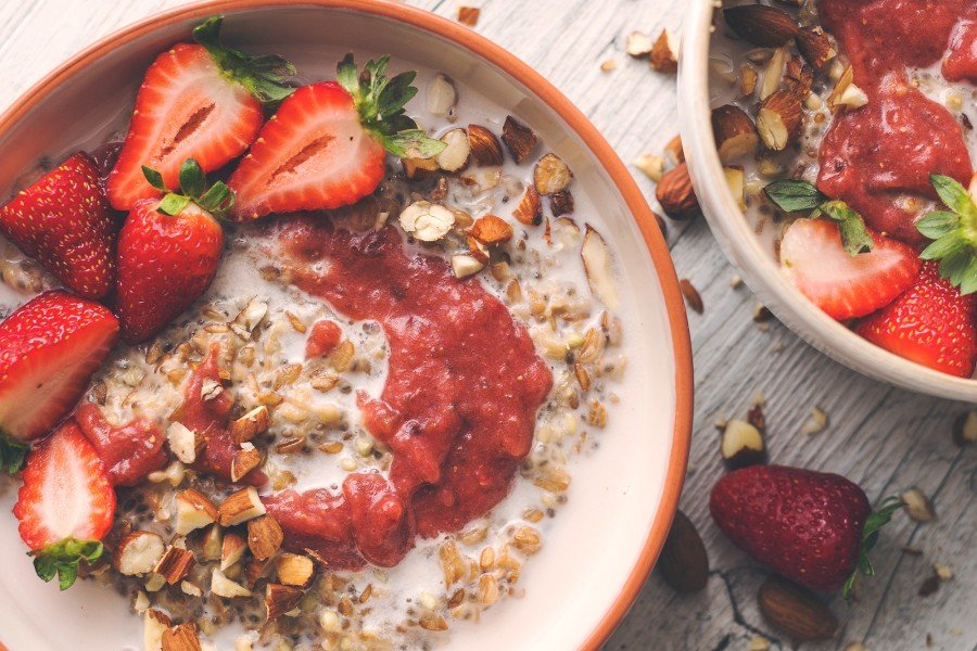Four Grain Strawberry Ripple Porridge