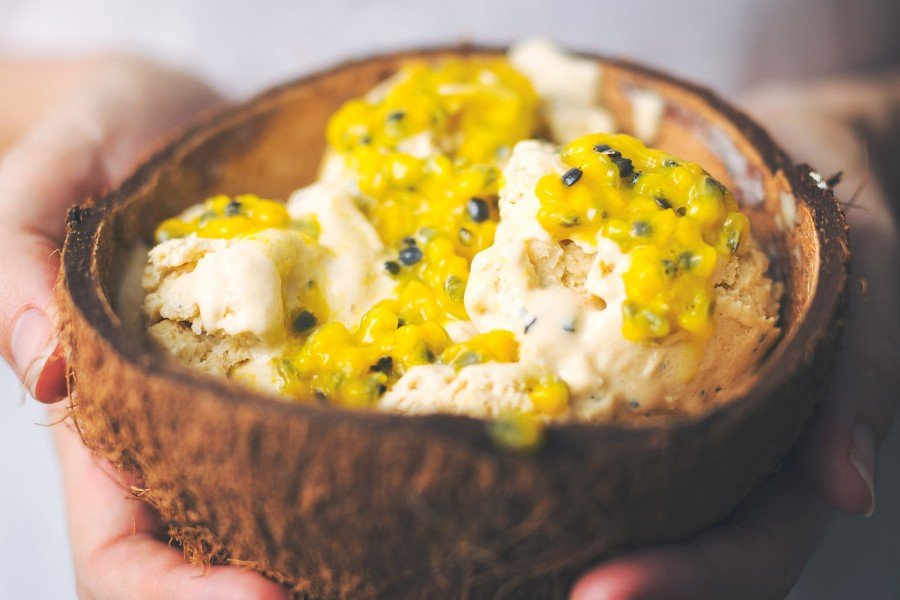 Coconut and Passionfruit Vegan Ice-Cream