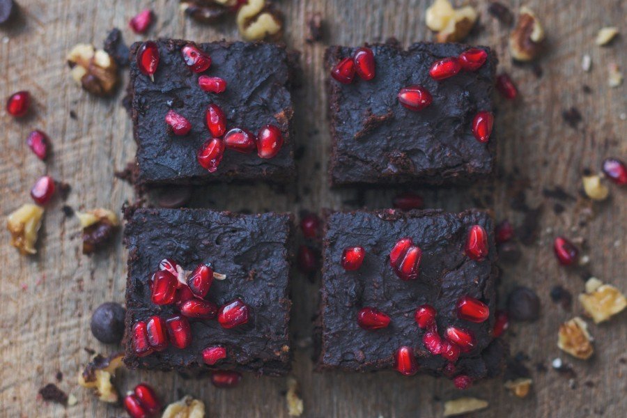 Vegan Adzuki Bean Chocolate & Walnut Brownies