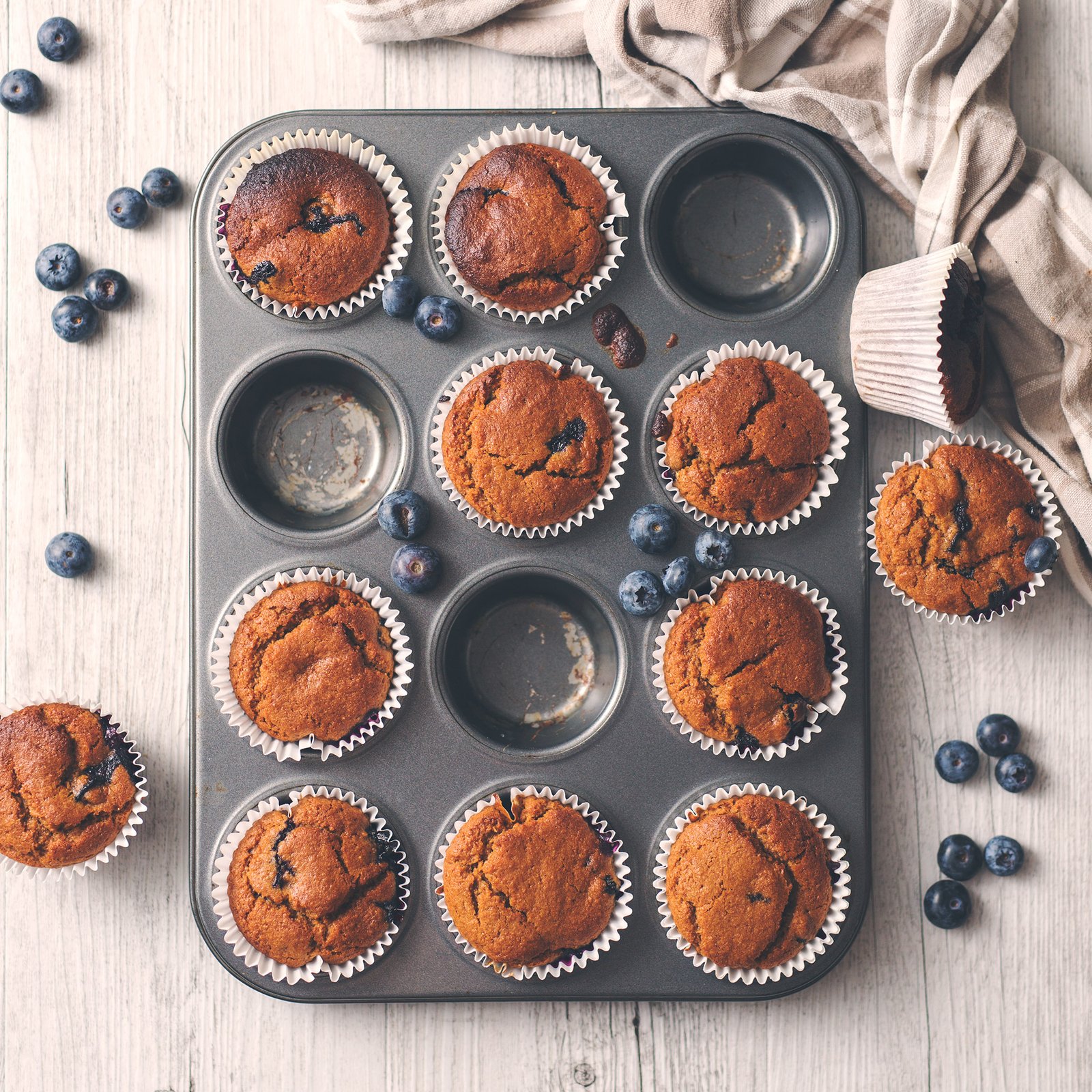 Vegan Blueberry Spelt Muffins with Coconut Yogurt