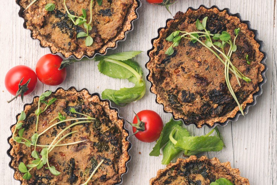Mushroom & Kale Vegan Quiche
