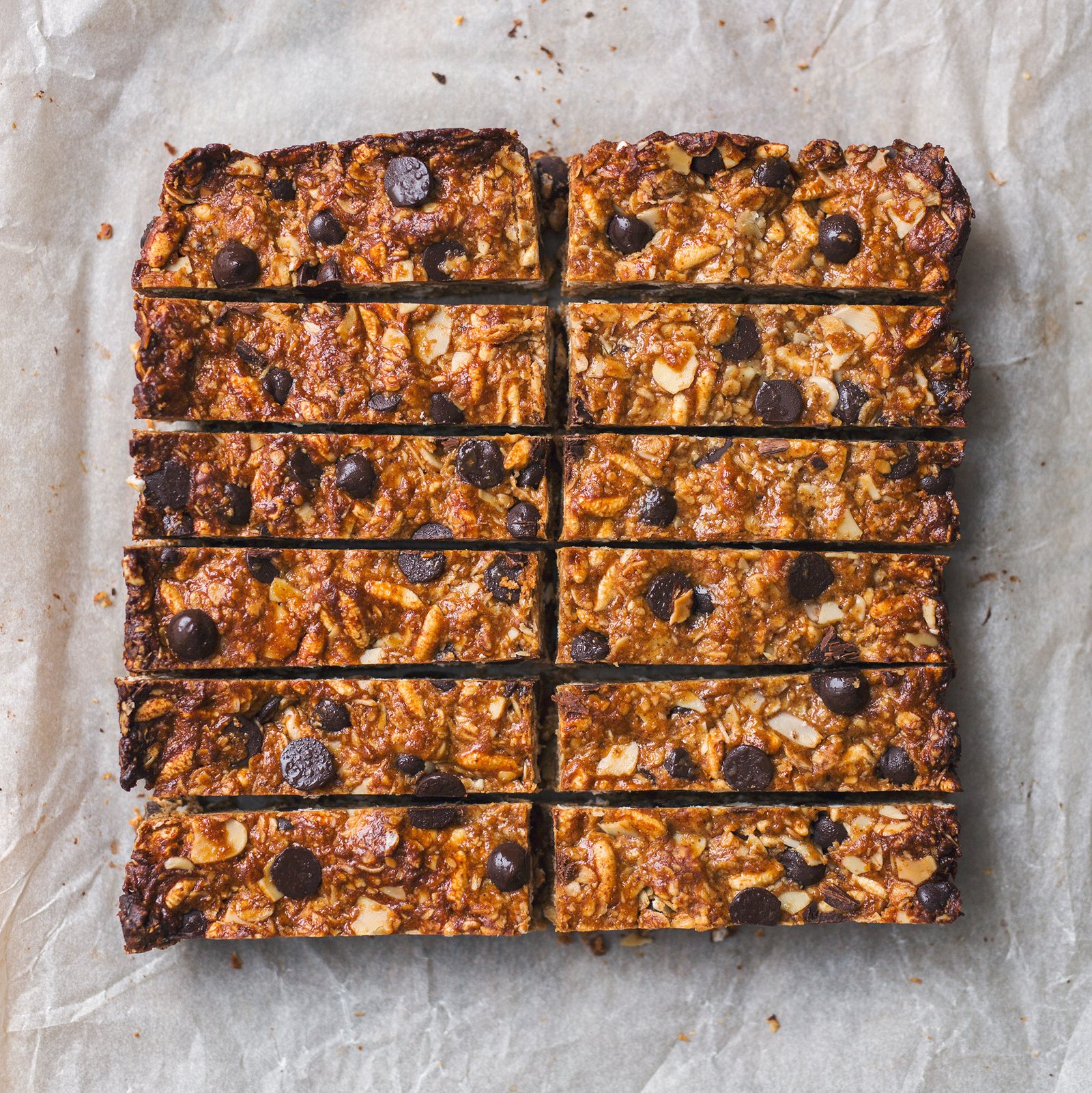 Almond Chocolate Chip Granola Bars