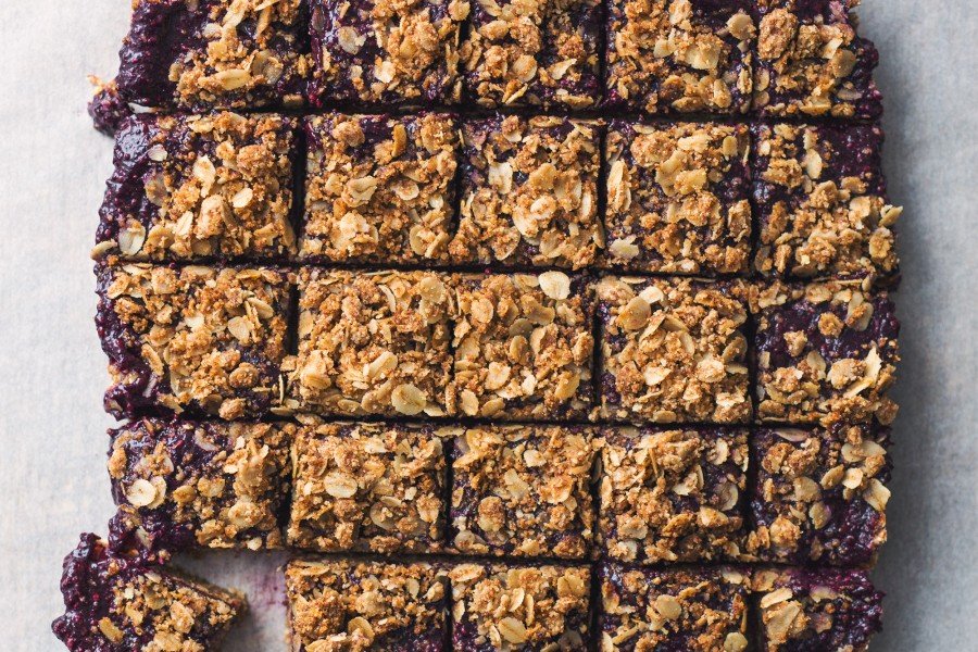 Blackberry Chia Jam Crumble Bars