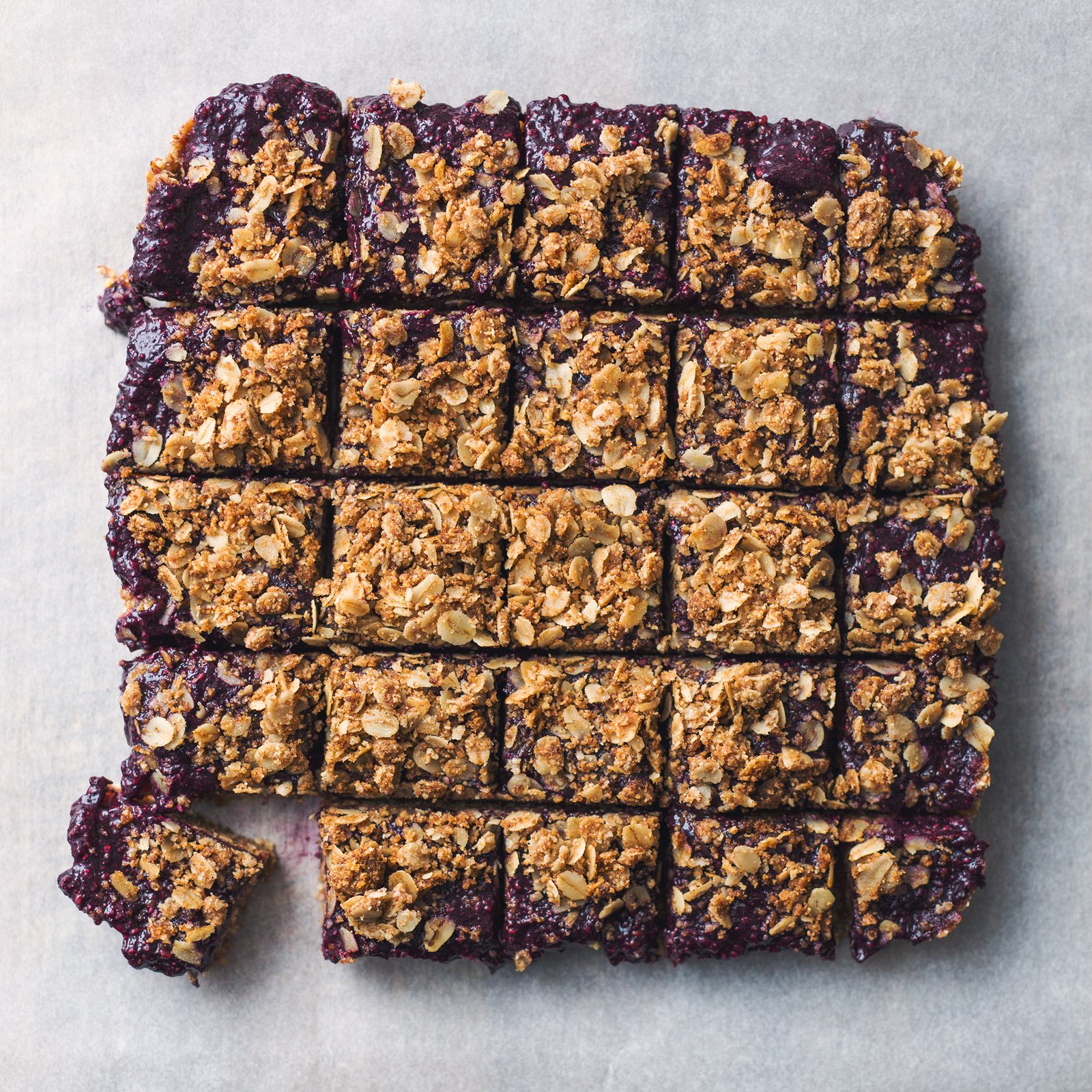 Blackberry Chia Jam Crumble Bars