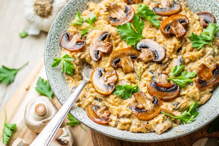 Vegan Mushroom Brown Rice Risotto