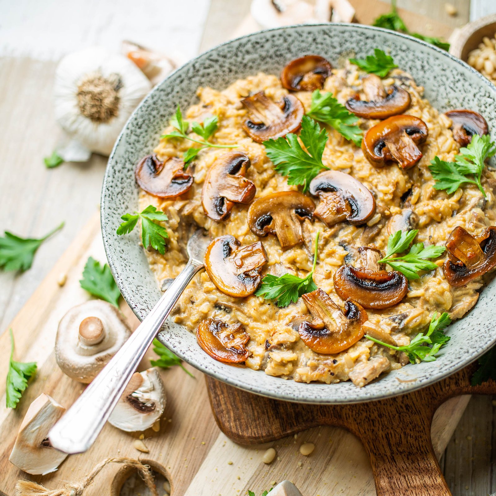 Vegan Mushroom Brown Rice Risotto