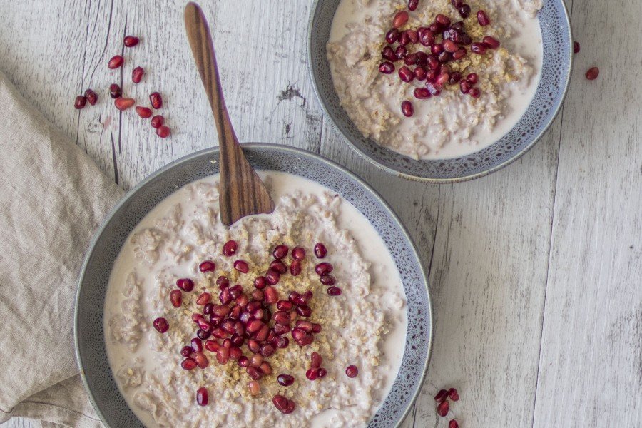 Cold Apple Walnut Brown Rice Porridge