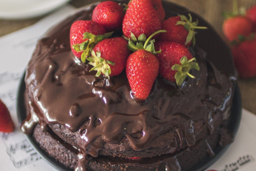 Vegan Chocolate Banana Avocado Cake with Chocolate Ganache