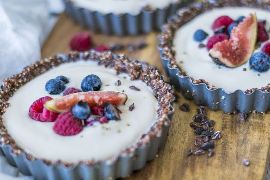 Vegan Chocolate & Vanilla Custard Tarts