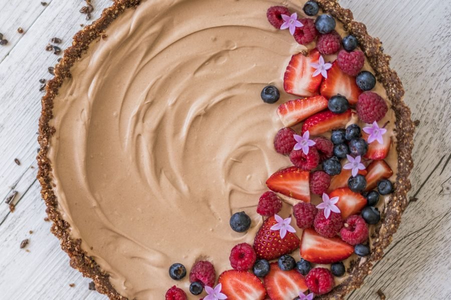 Raw Vegan Yogurt Chocolate Mousse Tart