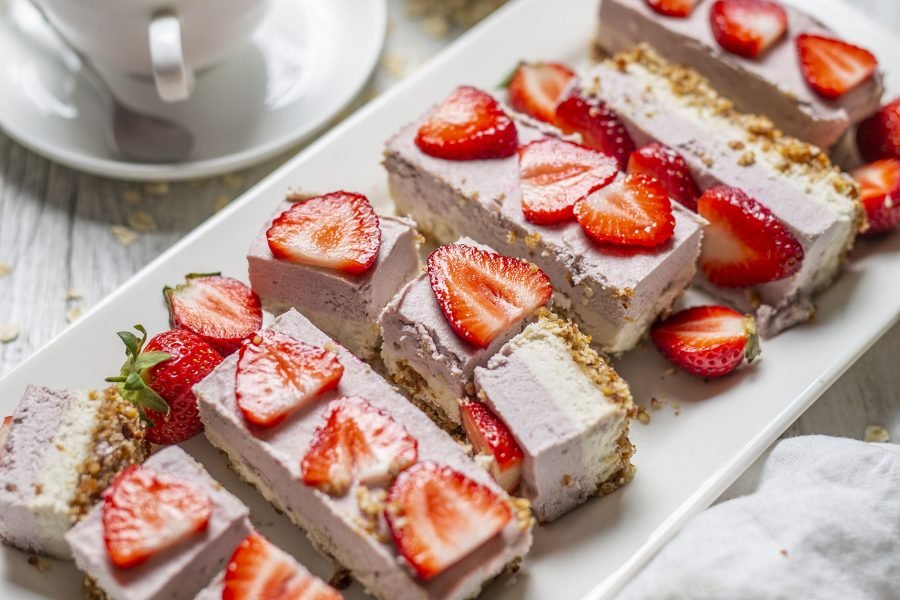 Raw Vegan Strawberry Cream Slice