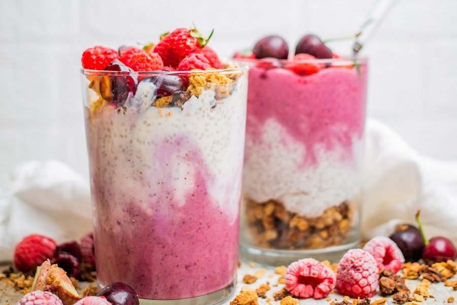 Berry & Vanilla Tofu Chia Swirl Parfait