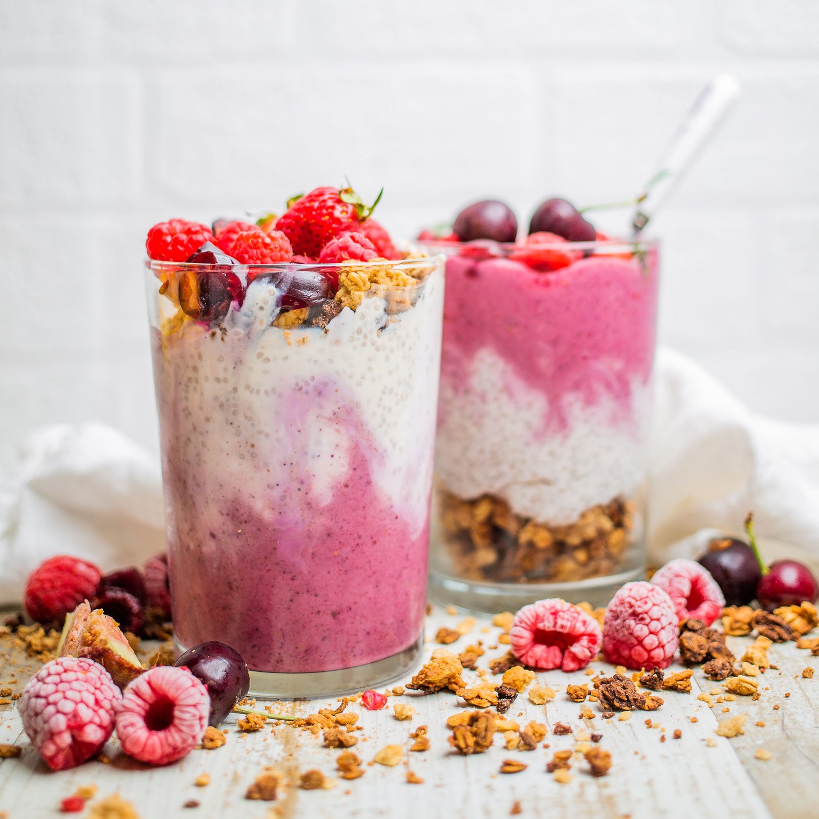 Berry & Vanilla Tofu Chia Swirl Parfait