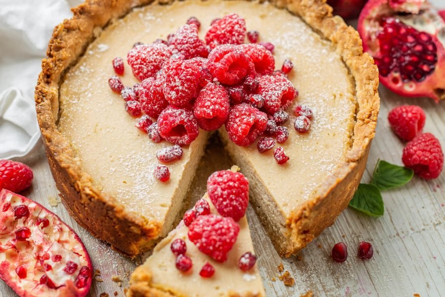 Vegan Baked Vanilla Cheesecake. No coconut