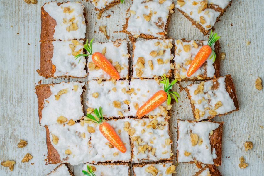 Vegan Carrot Cake Slice with Coconut Yogurt Frosting