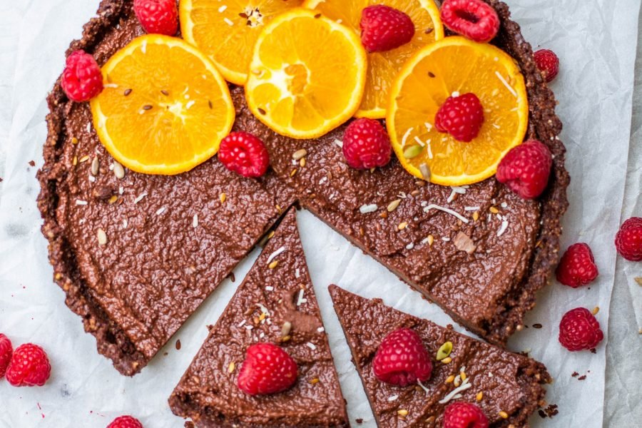 Raw Vegan Chocolate Orange Tart