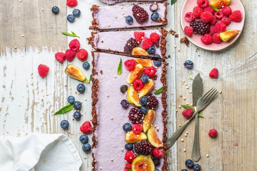Raw Vegan Chocolate Blackberry Long Tart