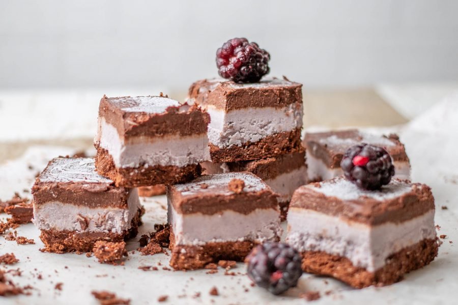 Vegan Chocolate Blackberry Ice Cream Sandwiches