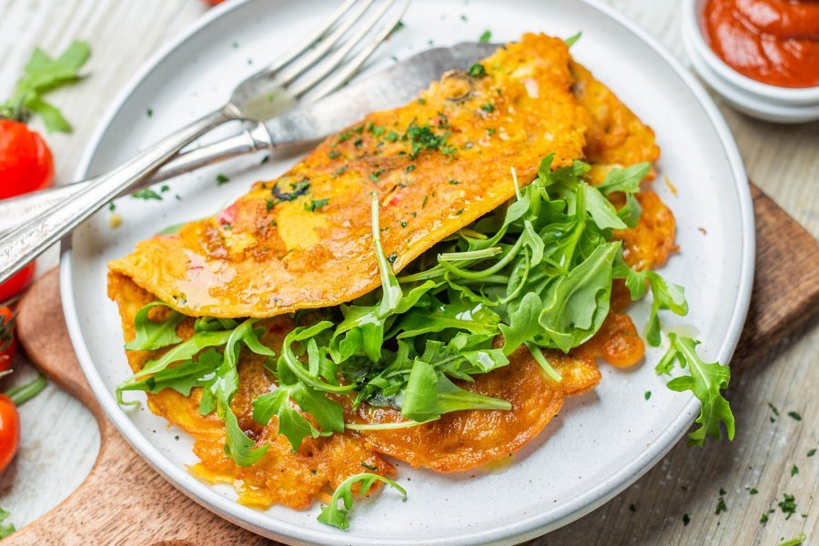 Vegan Chickpea Veggie Omelette
