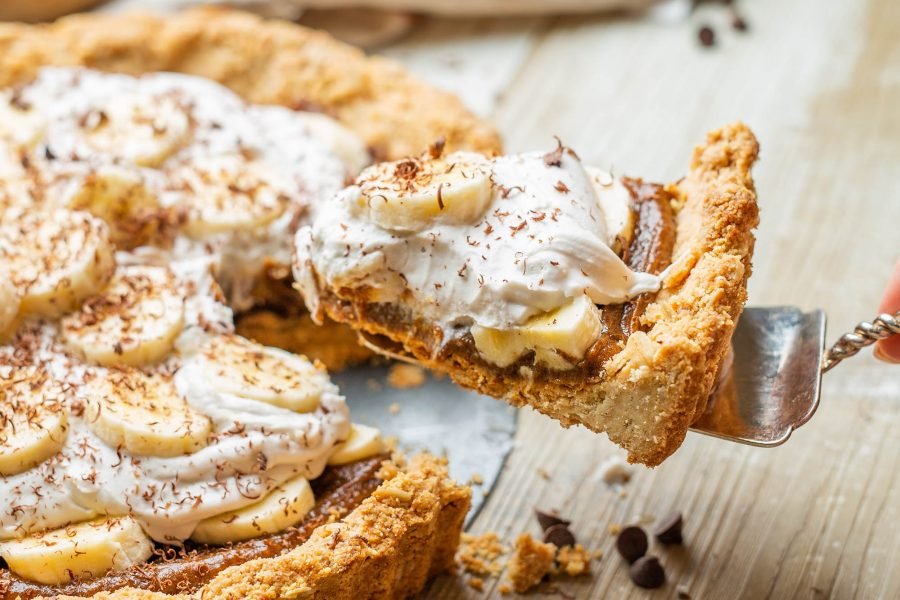 Vegan Refined Sugar Free Almond Banoffee Pie