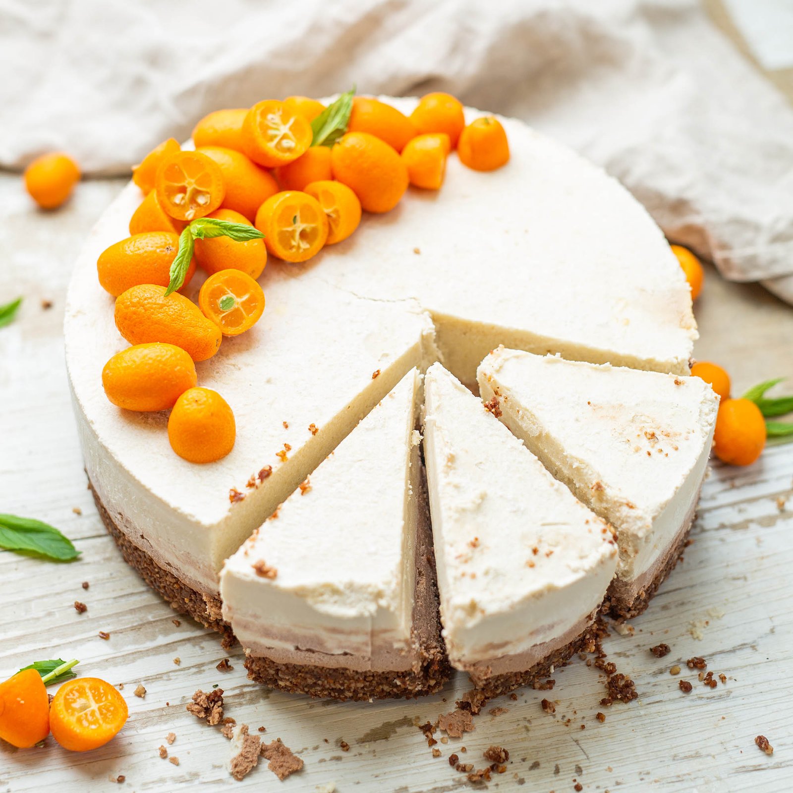 Raw Vegan Chocolate Orange Goldenberry and Kumquat Cake with Essential Oils