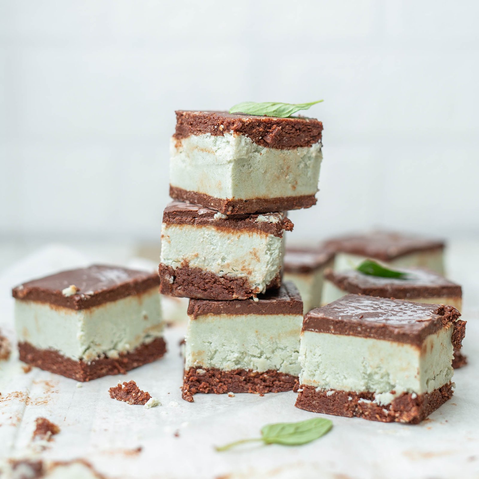 Raw Vegan Peppermint Chocolate Cream Slice using Essential Oils