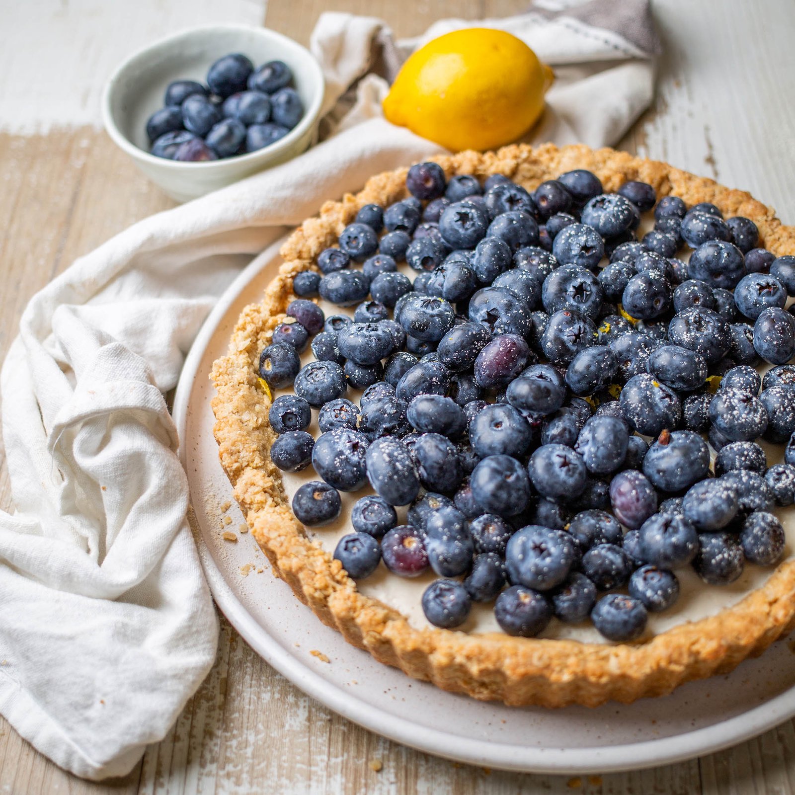 Vegan Blueberry Lemon Custard Tart