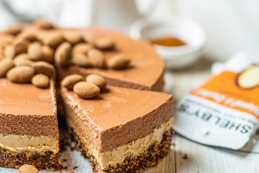 No Bake Vegan Mocha Cake using Shelby’s Healthy Hedonism Espresso Almonds