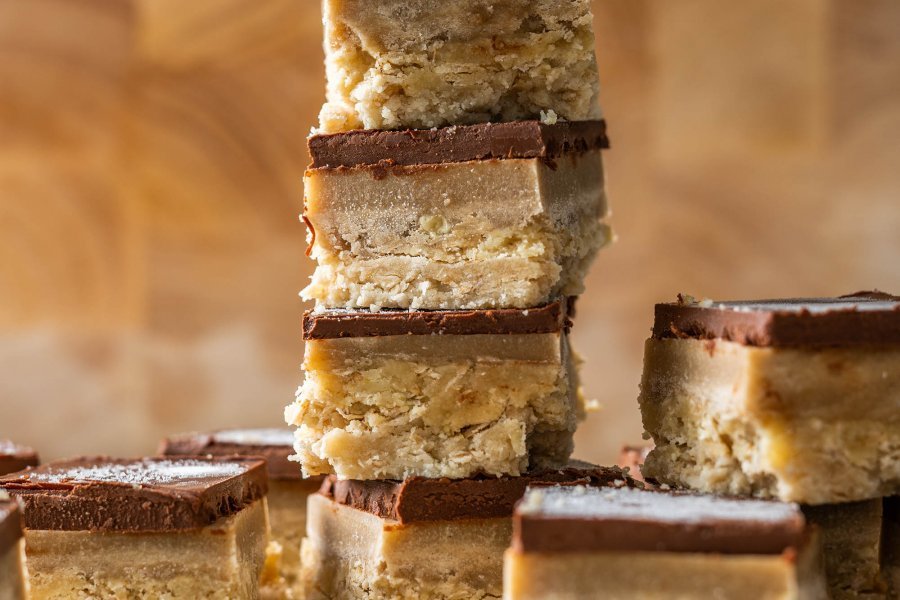 No Bake Vegan Tahini Millionaire Bars