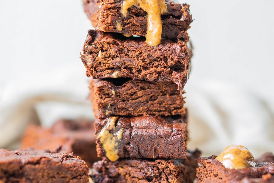 Vegan Chocolate Almond Butter Hemp Brownies- No Flour