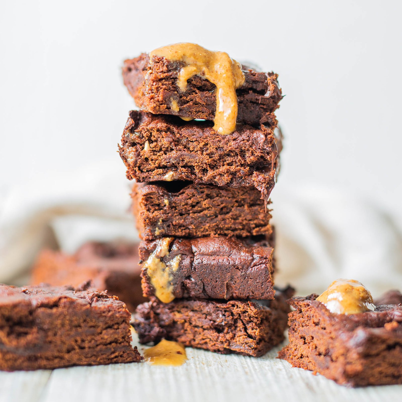 Vegan Chocolate Almond Butter Hemp Brownies- No Flour