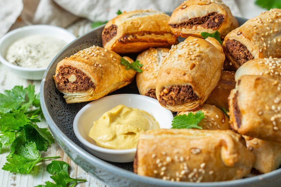 Vegan Lentil and Walnut Sausage Rolls
