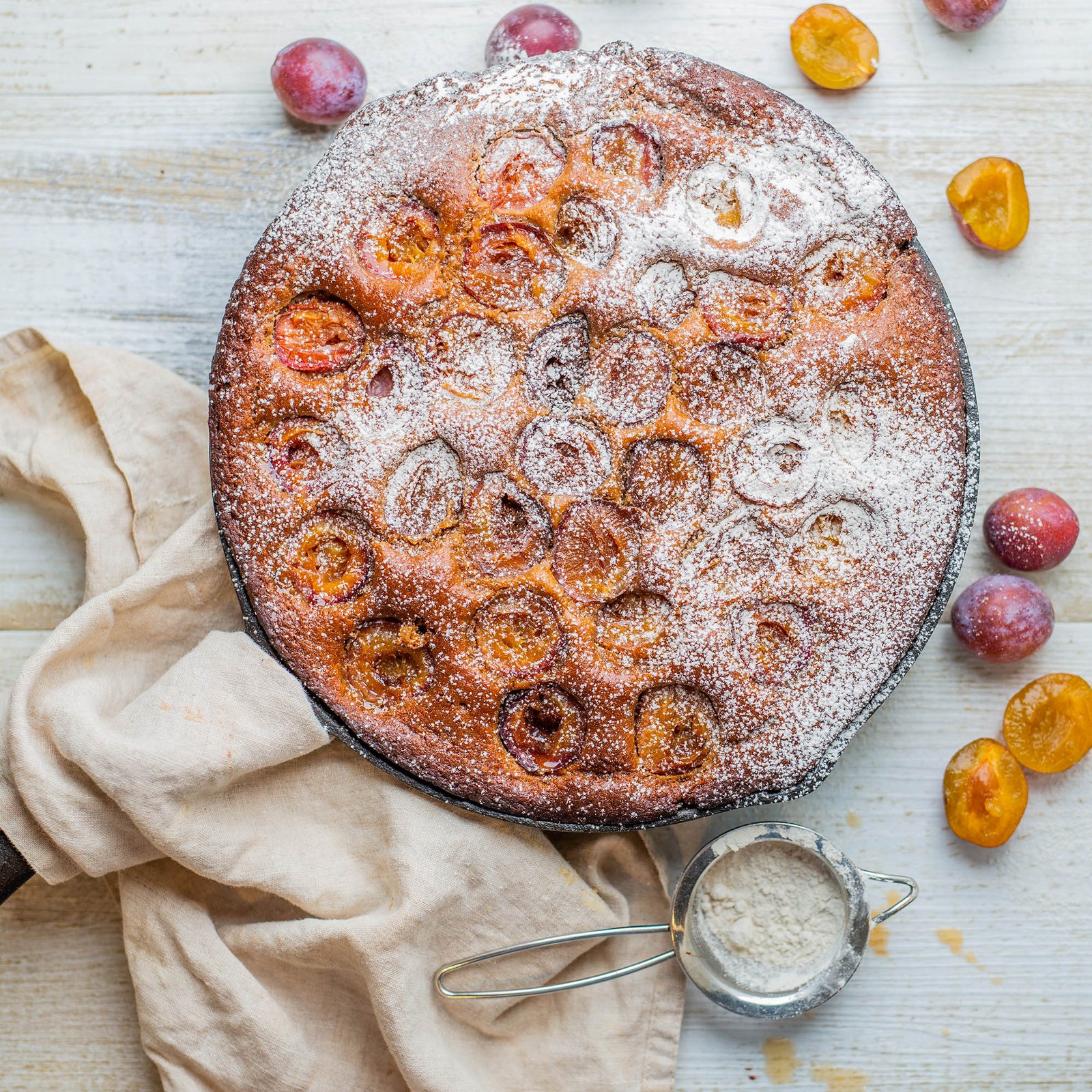 Vegan Plum Skillet Cake