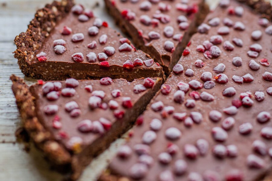Vegan Chocolate Pomegranate Tart