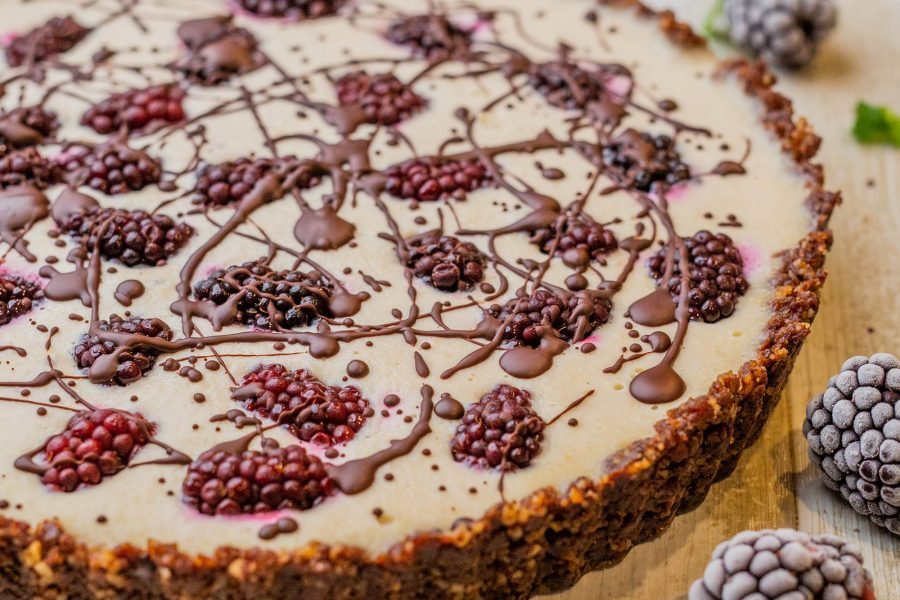 No Bake Vegan Blackberry Chocolate Tart