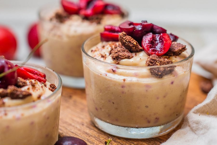 Vegan Nectarine Tofu Custard Yogurt Pots