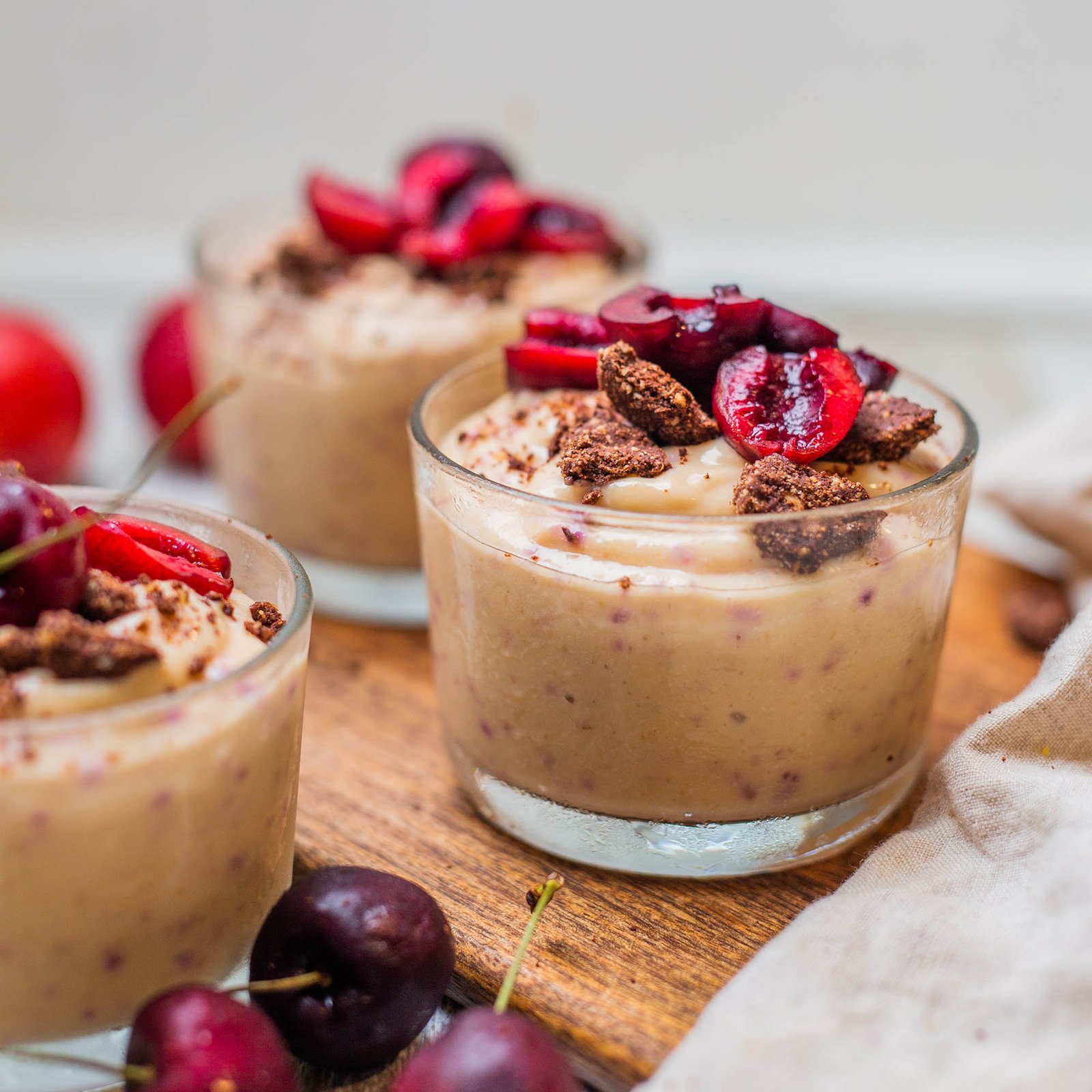 Vegan Nectarine Tofu Custard Yogurt Pots