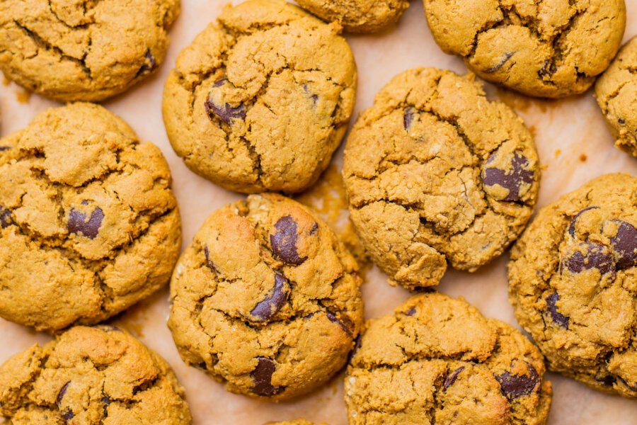 Vegan Pumpkin Choc Chip Cookies (Gluten-free)