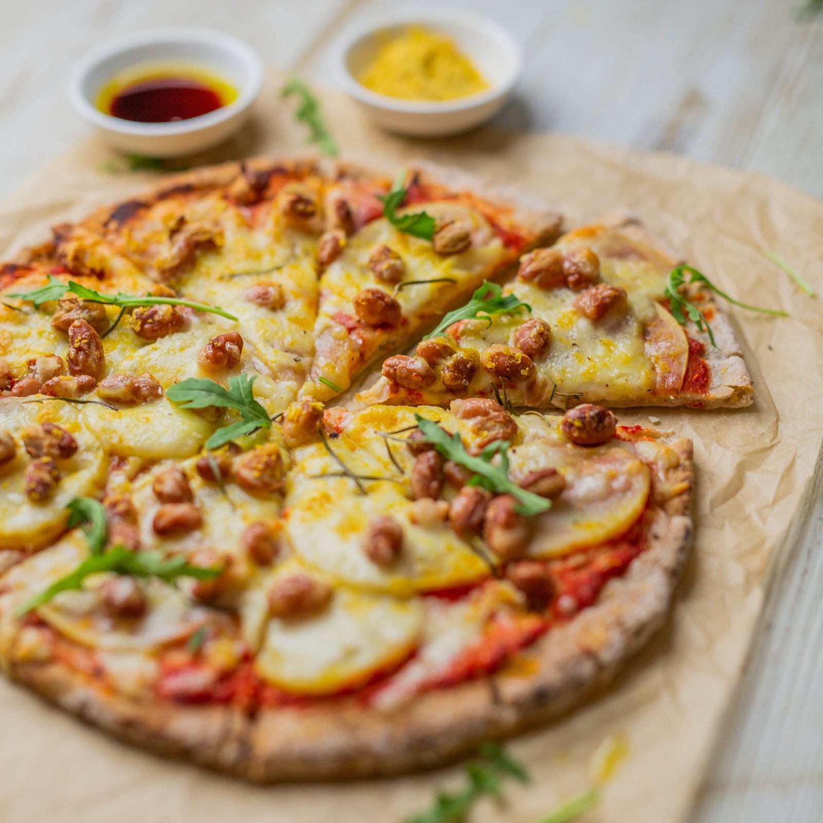 Vegan Bean and Potato Pizza with Spelt Crust