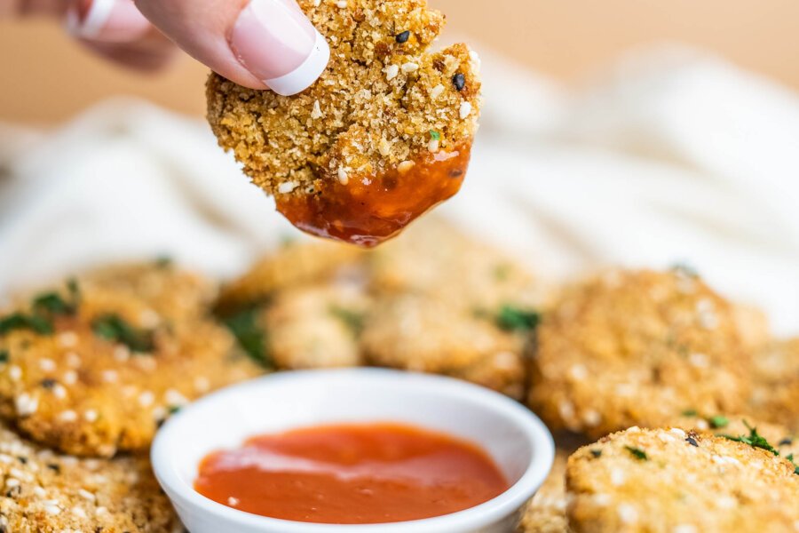 Chickpea, Broccoli Stem and Carrot Nuggets