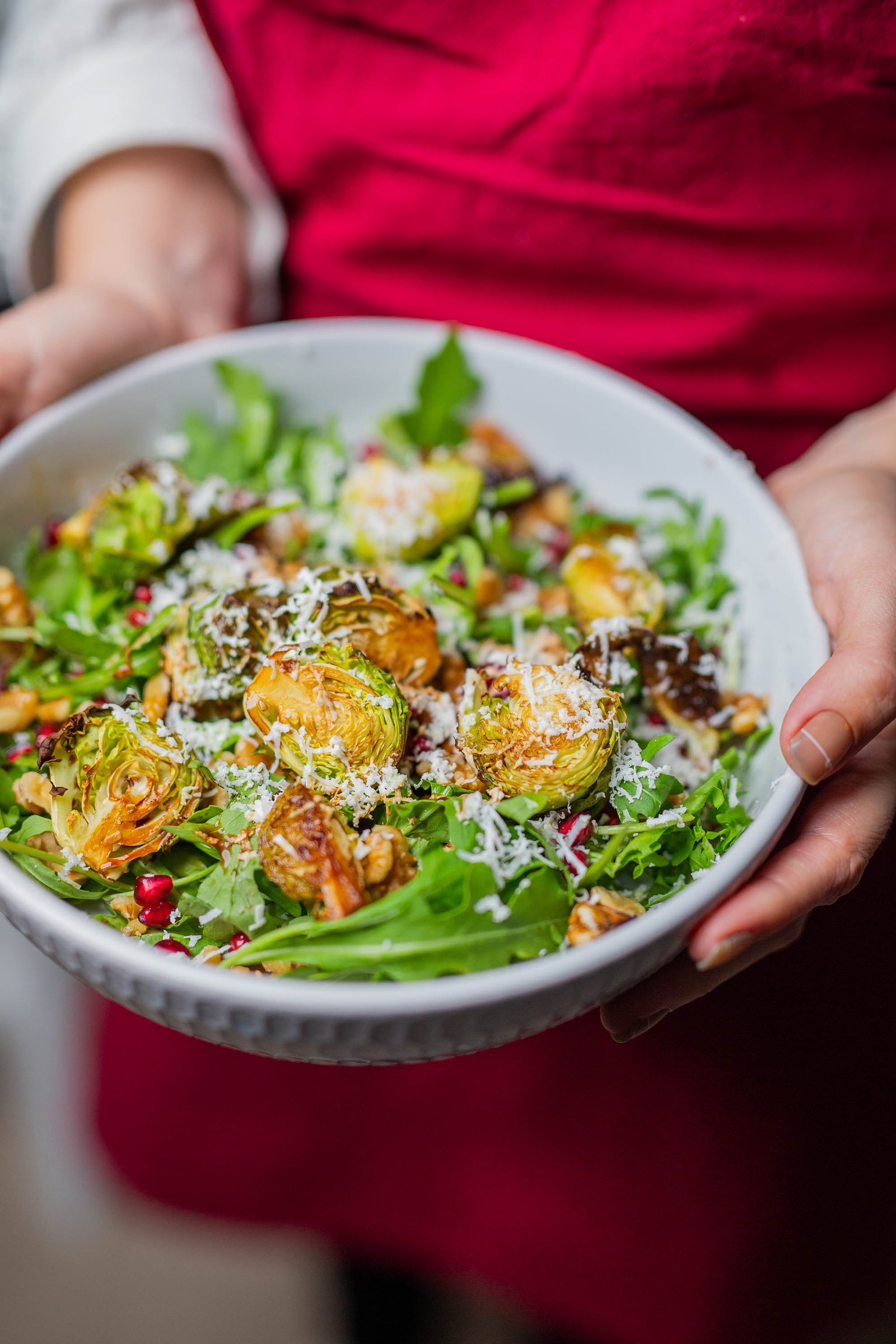 Balsamic Roasted Brussel Sprout Rocket Salad